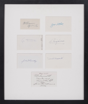 Sports Legends Single Signed Cuts In 16.5 x 19 Framed Display (6 Different Incl. Al Simmons and Inscribed Ali) (Beckett)